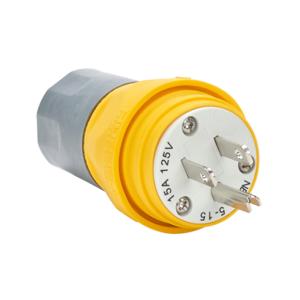 BRYANT BRY14W47 Wasserdichter Stecker mit gerader Klinge, 15 A, 125 VAC, 1-phasig, 2-polig, 3-adrig, Ul-Typ 4, 4X | CV6URQ