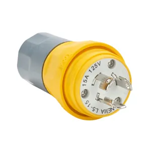 BRYANT BRY24W47 Locking Blade Plug, 15A, 125 VAC, 1-Phase, 2-Pole, 3-Wire, Ul Type 4, 4X, 6 And 6P | CV6URT