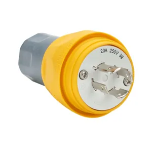 BRYANT BRY26W75 Locking Blade Plug, 20A, 250 VAC, 3-Phase, 3-Pole, 4-Wire, Ul Type 4, 4X, 6 And 6P | CV6URW