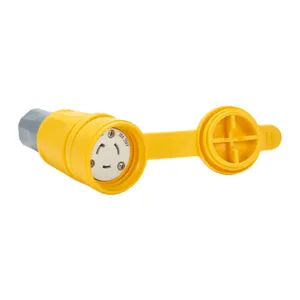 BRYANT BRY27W48 Locking Blade Connector With Cap, 20A, 250 VAC, 1-Phase, 2-Pole, 3-Wire, Ul Type 4, 4X | CV6NMX