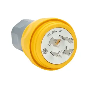 BRYANT BRY28W75 Locking Blade Plug, 30A, 250 VAC, 3-Phase, 3-Pole, 4-Wire, Ul Type 4, 4X, 6 And 6P | CV6URY