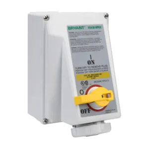 BRYANT BRY330MI4W Pin And Sleeve Mechanical Interlock, Rotary, Enclosed, Load Break Capable, 3-Pole | CV6TCE