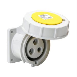 BRYANT BRY330R4W Pin And Sleeve Receptacle, 30A, 125 VAC, 1-Phase, 2-Pole, 3-Wire, 4 Hour, IP67 | CV6VLA