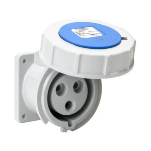 BRYANT BRY330R6W Pin And Sleeve Receptacle, 30A, 250 VAC, 1-Phase, 2-Pole, 3-Wire, 6 Hour, IP67 | CV6VLB