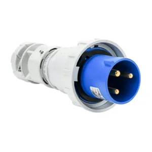 BRYANT BRY360P6W Watertight Pin And Sleeve Plug, 60A, 250 VAC, 1-Phase, 2-Pole, 3-Wire, 6 Hour, IP67 | CV6UPD