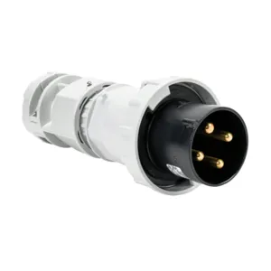 BRYANT BRY4100P5W Watertight Pin And Sleeve Plug, 100A, 600 VAC, 3-Phase, 3-Pole, 4-Wire, 5 Hour, IP67 | CV6UPE