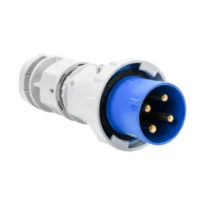 BRYANT BRY4100P9W Watertight Pin And Sleeve Plug, 100A, 250 VAC, 3-Phase, 3-Pole, 4-Wire, 9 Hour, IP67 | CV6UPF