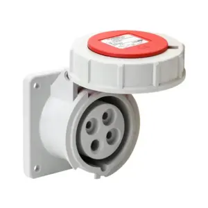 BRYANT BRY420R7W Pin And Sleeve Receptacle, 20A, 480 VAC, 3-Phase, 3-Pole, 4-Wire, 7 Hour, IP67 | CV6VLG