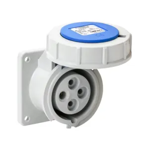 BRYANT BRY420R9W Pin And Sleeve Receptacle, 20A, 250 VAC, 3-Phase, 3-Pole, 4-Wire, 9 Hour, IP67 | CV6VLH