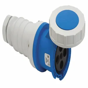 BRYANT BRY460C9W Watertight Pin And Sleeve Connector, 60Amp, 3 Phase, Nylon, Blue | CH6NNE 49YX85