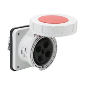 BRYANT BRY460R7W Pin And Sleeve Receptacle, 60A, 480 VAC, 3-Phase, 3-Pole, 4-Wire, 7 Hour, IP67 | CV6VLN