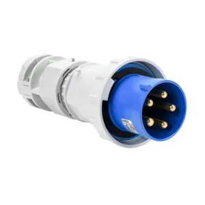 BRYANT BRY5100P9W Watertight Pin And Sleeve Plug, 100A, 120/208 VAC, 3-Phase, 4-Pole, 5-Wire, 9 Hour, IP67 | CV6UPN