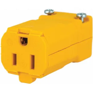 BRYANT BRY5969Y 15 Amp Industrial Grade Hinged Straight Blade Connector, Yellow | CD2LFW 49YY28