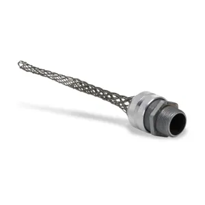 BRYANT DC751 Deluxe Strain Relief Grip, Straight 1 Inch Npt Male Thread Fitting, Stainless Steel Mesh | CV6RYE