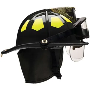 BULLARD US6BKBRK2 Fire Helmet Black Fiberglass | AA6EZN 13W092