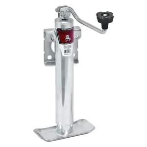 BULLDOG 151464 Trailer Jack, Round, Side Mount, 2000 lbs., Topwind, Weld-On, 16 Inch Retracted | CL2KXY