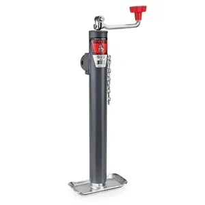 BULLDOG 158486 Trailer Jack, Round, Side Mount, 2000 lbs., Topwind, Weld-On, 15 Inch Travel | CL2KYN