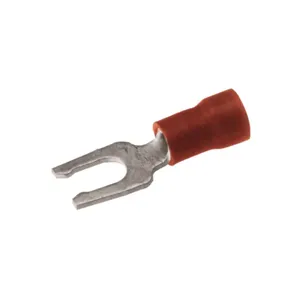 BURNDY TP166LF Fork Terminal, 22 AWG Conductor Size, Red | CF4CHG