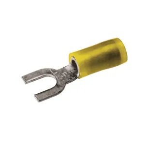 BURNDY TN108F Fork Terminal, 12 AWG Conductor Size, Yellow | CF4CEQ