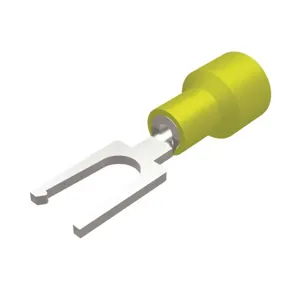 BURNDY TN106LF Fork Terminal, 12 AWG Conductor Size, Yellow | CF4CET