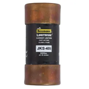 BUSSMANN JKS-40 Fast Acting Fuse, 40 A, 600 VAC | AE8QRJ 6F351