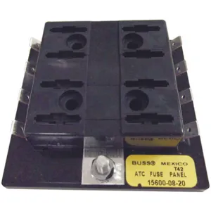 BUSSMANN 15600-08-20 Fuse Panel, 8 Pole, ATC Blade | AE8CBF 6CJF0