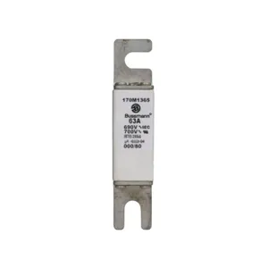 BUSSMANN 170M1365 Specialty Fuse, High Speed, 690VAC, 63A, Square Body Blade Fuse | BC8QHN