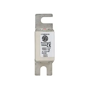 BUSSMANN 170M2616 Specialty Fuse, High Speed, 690VAC, 160A, Square Body Blade Fuse | BD4MDU