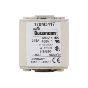 BUSSMANN 170M3417 Specialty Fuse, 315A, 690VAC | BD2MXA