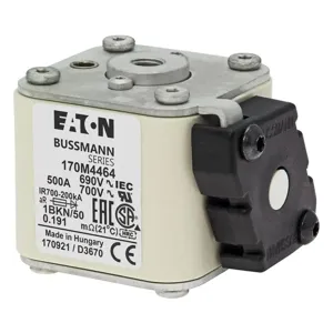 BUSSMANN 170M4464 Specialty Fuse, High Speed, 690VAC, 500A, Square Body Blade Fuse | BD3EXU