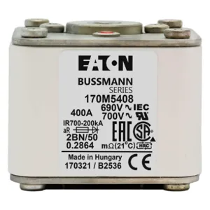 BUSSMANN 170M5408 Semiconductor Fuse, 400A, 690VAC | BD2TJA