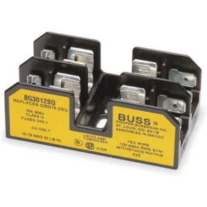 BUSSMANN BG3012SQ Fuse Block 15 A 600vac | AA9MVZ 1DZ15