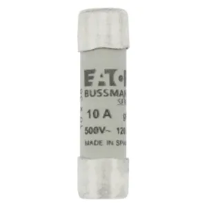 BUSSMANN C10G10 Midget Fuse, Industrial, Time Delay/Slow Blow, 500VAC, Cartridge Fuse | BD3FPB