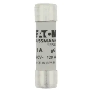 BUSSMANN C10G1I Midget Fuse, Industrial, Time Delay/Slow Blow, 500VAC, Cartridge Fuse | BC8QMW