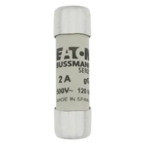 BUSSMANN C10G2 Midget Fuse, Slow Blow, 2A, 500VAC, 10 Pack | BC8JYQ