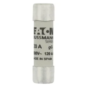 BUSSMANN C10G20 Midget Fuse, Industrial, Time Delay/Slow Blow, 500VAC, 20A, Cartridge Fuse | BD4JVZ