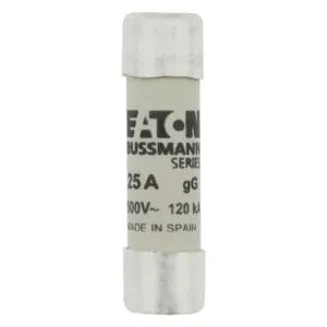 BUSSMANN C10G25 Midget Fuse, Industrial, Time Delay/Slow Blow, 500VAC, 25A, Cartridge Fuse | BC9XBC