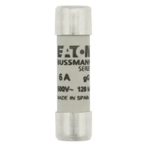 BUSSMANN C10G6 Industrial And Electrical Fuse, 6A, 500VAC | BD4DJC