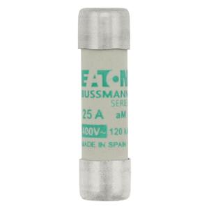 BUSSMANN C10M25 Midget Fuse, Industrial, Time Delay/Slow Blow, 400VAC, 25A, Cartridge Fuse | BD3XMB