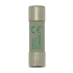 BUSSMANN C14M25S Fuse Link, Slow Blow, 51mm length, 25A, 500VAC, 10 Pack | BD3DLQ