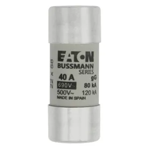 BUSSMANN C22G40 Specialty Fuse, 40A, 690VAC | BD3GGT