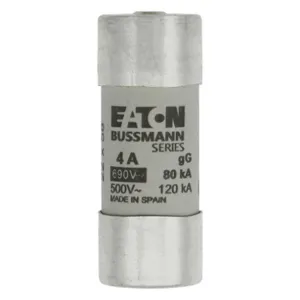 BUSSMANN C22G4S Fuse Link, Slow Blow, 58mm length, 4A, 690VAC, 10 Pack | BD3XMC