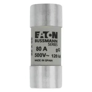 BUSSMANN C22G80 Specialty Fuse, 80A, 500VAC | BC9HGY