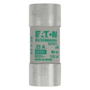 BUSSMANN C22M25 Specialty Fuse, Fuse Link, 690VAC, 25A, Cartridge Fuse | BD2GTK