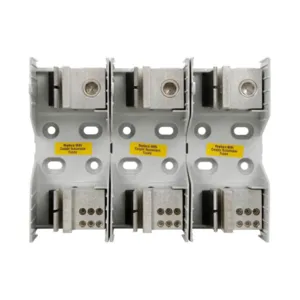 BUSSMANN JM60400-3MW16 Fuse Block, Class J, 3 Pole, 400 A, 600 V, Gray | BC9QQP