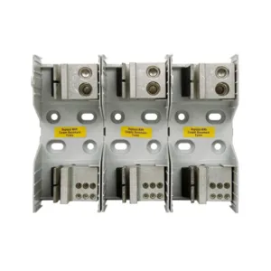 BUSSMANN JM60400-3MW26 Fuse Block, Class J, 3 Pole, 400 A, 600 V, Gray | BC9AWB