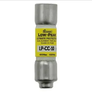 BUSSMANN LP-CC-10 Fuse, 10 A, Standard, 600 V, Melamine Tube | AA9FML 1CX46