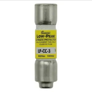 BUSSMANN LP-CC-3 Fuse, 3 A, Standard, 600 V, Melamine Tube | AA9FMW 1CX55