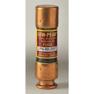 BUSSMANN LPN-RK-3SP Fuse Rk1 Lpn-rk-sp 3a 250vac/125vdc | AA9HXW 1DH09