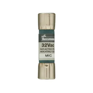 BUSSMANN MIC-20 Midget Fuse, FastActing Supplementary, Industrial, 32VAC, 20A, Cartridge Fuse | BD2DQA